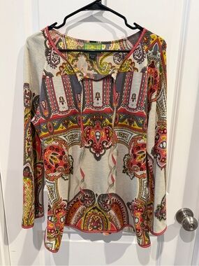 Tracy Porter Multicolor Paisley Tunic Top Size